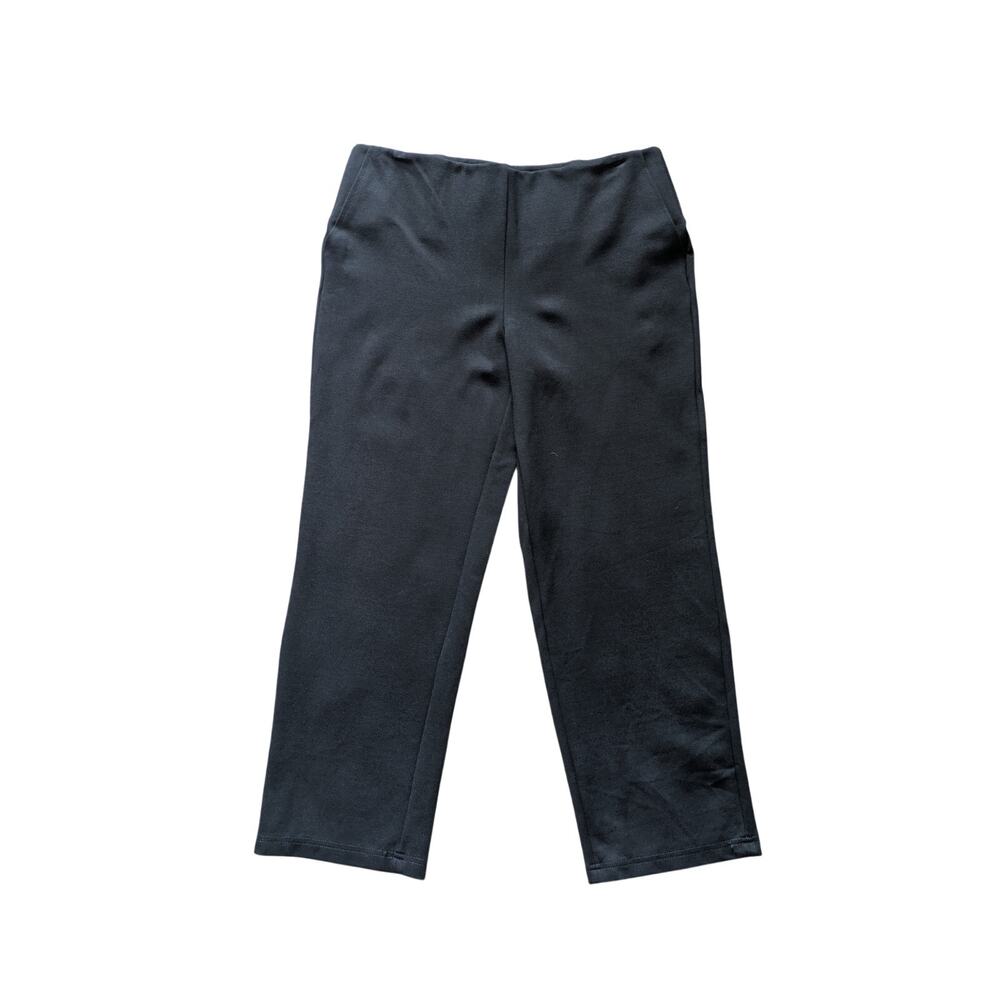 OGL Tummy Control Ponte Crop Pants Womens M Black Stretch Pull-On Minimalist